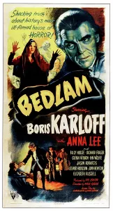 Boris Prints: BEDLAM, top right: Boris Karloff, 1946