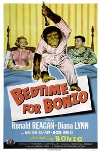 Reagan Prints: BEDTIME FOR BONZO, Diana Lynn, Bonzo, Ronald Reagan, 1951