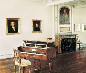 Furnitures Prints: Beethoven, Ludwig, van. Beethoven's house inside with his piano