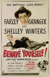 Granger Prints: BEHAVE YOURSELF!, from top, Farley Granger, Shelley Winters, 1951