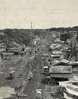 Carts Prints: Beijing. Street between 1900-1910. AISA/Everett Collection**US SALES ONLY**
