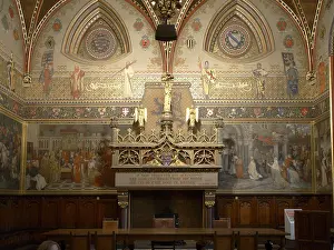 Vlaanderen Prints: BELGIUM. Bruges. Inside of the Gothic Hall (Gotische Zaal) of the City Hall (Stadhuis)