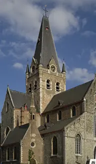 Gothic Revival Prints: BELGIUM. Geraardsbergen. St. Bartholomeus Church (Sint-Bartholomeuskerk)