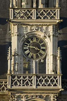 Watch Prints: BELGIUM. Oudenarde. Clock of the bell tower (belfort) in the Town Hall (Stadhuis)