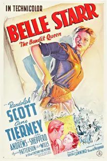 Jbp10jy16 Prints: BELLE STARR, Gene Tierney, Randolph Scott