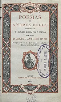 Venezuela Prints: BELLO, Andrs (1781-1864). 'Poems'