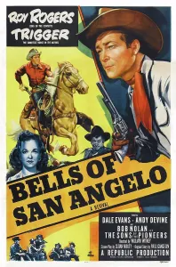 Trigger Prints: BELLS OF SAN ANGELO, poster art, l-r: Dale Evans, Roy Rogers, Trigger, 1947
