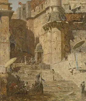 Orientalism Prints: Benares (Varanasi, India), by Marius Bauer