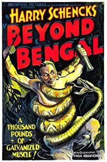 Native Prints: BEYOND BENGAL, man and python, 1934