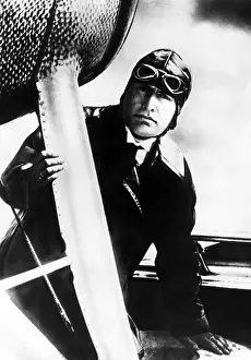 Dictator Prints: Benito Mussolini (1883-1945), Prime Minister and dictator of Italy from 1922-1943 piloting his tri-motored plane