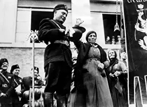 Italian Prints: Benito Mussolini (center left), Prime Minister and dictator of Italy from 1922-1943