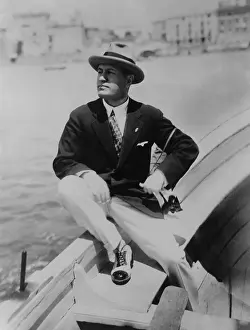 Benito Prints: Benito Mussolini seated on boat