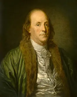 Lcgr1605 Prints: Benjamin Franklin, by Jean-Baptiste Greuze (copy) 1777, French painting, oil on canvas