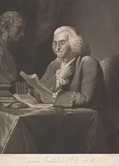 Savage Prints: Benjamin Franklin, reading a manuscript