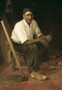 BENLLIURE y GIL, Josep (1855-1937). Uncle Andreu de Rocafort. Oil on canvas. SPAIN. Valencia. San Pio V Fine Arts Museum. AISA/Everett Collection**US SALES ONLY**