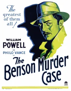 Turned Up Collar Prints: THE BENSON MURDER CASE, William Powell on window card, 1930
