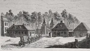 Berliner Prints: Berlin. Brandenburg Gate, 1760. Engraving. AISA/Everett Collection**US SALES ONLY**