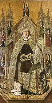 BERMEJO, Bartolome (1420-1498). Saint Dominic Enthroned as Abbot. 1477. Gothic art. Oil on wood. SPAIN. Madrid. Prado Museum