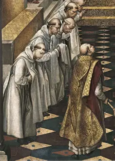 Pedro 1450 1504 Prints: BERRUGUETE, Pedro (1450-1504). Apparition of the Virgin to a Dominican Community