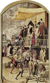 Castilla Y Leon Prints: BERRUGUETE, Pedro (1450-1504). Saint Dominic de Guzman Presiding over an Auto-da-fe