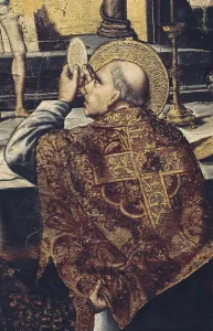 Saint 540 604 Prints: BERRUGUETEPedro (1450-1504). Mass of Saint Gregory