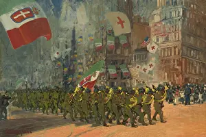 Lcgr1606 Prints: The Bersaglieri, by George Benjamin Luks, 1918, American painting, oil on canvas