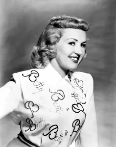 Monogram Prints: Betty Grable, in a personalized blouse, 1949