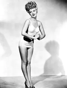 Bathing Suit Prints: Betty Grable, in a pin-up pose taken by Frank Powolny in 1943 while filming SWEET ROSIE O'GRADY