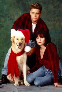 Christmas Prints: BEVERLY HILLS, 90210, from left: Jason Priestley, Shannen Doherty, 1992, 1990-2000