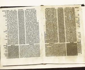 Spelling Prints: Biblia Polglota Complutense (Complutensian Polyglot Bible1514)written in HebrewGreek and Latin