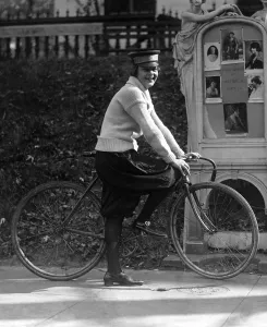 Bicycle Prints: Bicycle. Julia Obear, bike messenger for the National Woman's Party. October 21, 1922