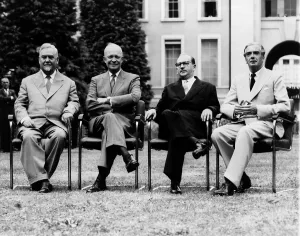 Switzerland Prints: The Big Four attend at the Geneva summit