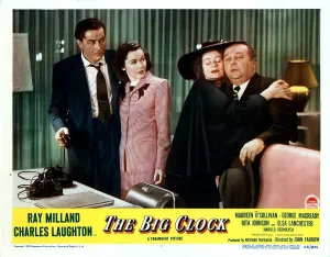 Qnlc Prints: THE BIG CLOCK, from left, Ray Milland, Maureen O'Sullivan, Elsa lanchester, 1948