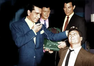 Earl Prints: THE BIG COMBO, from left: Richard Conte, Earl Holliman, Lee Van CLeef, Cornel Wilde, 1955