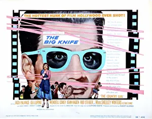 Eyeglasses Prints: THE BIG KNIFE, Jack Palance, Ida Lupino, Wendell Corey, lobby card poster art, 1955