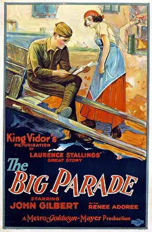 Soldier Prints: THE BIG PARADE, US poster, John Gilbert, Renee Adoree, 1925