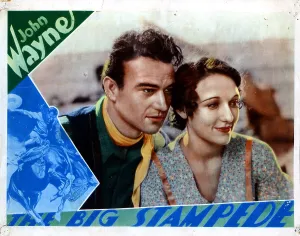 Wayne Prints: THE BIG STAMPEDE, from left, John Wayne, Mae Madison, 1932