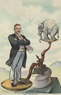 Pince Nez Prints: BIGGER THAN HIS PARTY. PUCK Magazine cartoon of May 7
