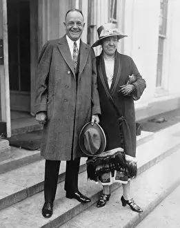 Overcoat Prints: Billy Sunday with wife, Nell, at the White House after calling on President Coolidge