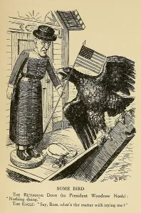Noah Prints: SOME BIRD, political cartoon, c