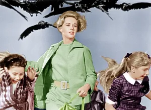 Escape Prints: THE BIRDS, Tippi Hedren (center), 1963
