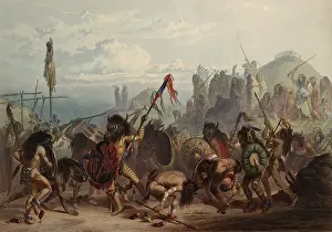 Celebration Prints: Bison-Dance of the Mandan Indians in front of their Medicine Lodge