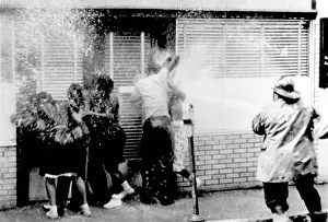 Alabama Prints: Black Americans being hosed by police and firemen