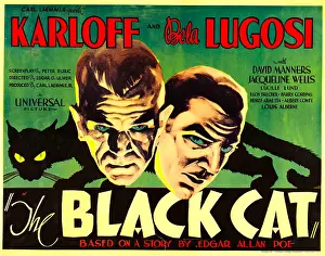 Boris Prints: THE BLACK CAT, Boris Karloff, Bela Lugosi, 1934