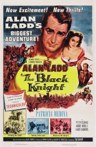Knight Prints: THE BLACK KNIGHT, US poster art, top: Alan Ladd, Patricia Medina, 1954