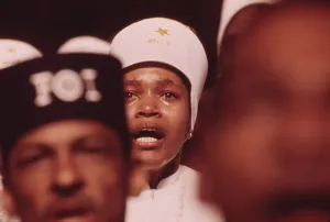 2011 Prints: A Black Muslim woman reacts to Elijah Muhammad's Annual Savior's Day message