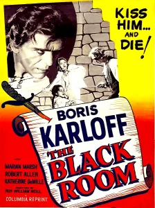 Boris Prints: THE BLACK ROOM, US 1955 reissue poster art; large head: Boris Karloff