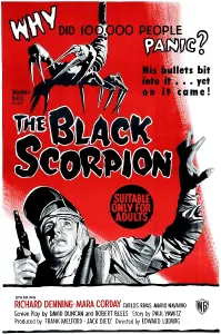Scorpion Prints: THE BLACK SCORPION, bottom: Richard Denning; Australian poster, 1957