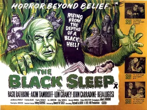 Chaney Prints: THE BLACK SLEEP, close-up on left: Tor Johnson; girl in foreground