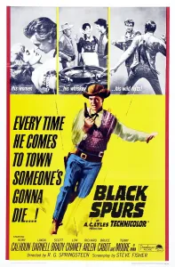 Rory Prints: BLACK SPURS, U.S. poster, Rory Calhoun, (center), 1965